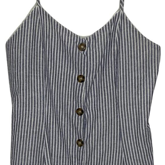 I JOAH Dress Spaghetti Strap Blue and White Striped Button Front Juniors Large - Picture 5 of 5